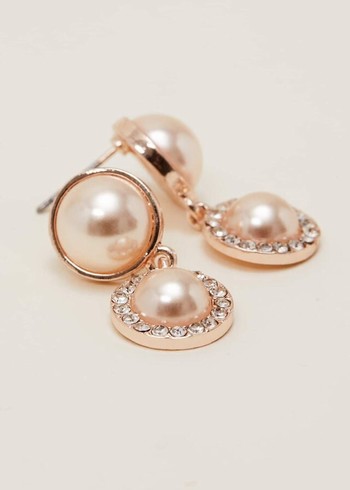 Phase Eight Pearl And Stone Drop Jewellery Rose/Gold Australia | DF5013649